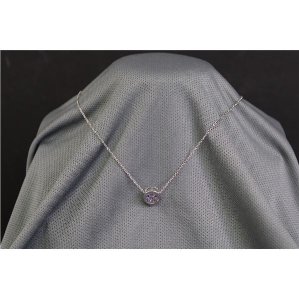 925 Silver Necklace with Crystal - Authenticity Not Guaranteed