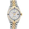 Image 2 : Rolex Mens Two Tone Silver And Sapphire Diamond 36MM Datejust Wristwatch