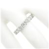 Image 6 : Classic 14k White Gold 2.94 ctw Shared Prong Set Round Diamond Eternity Band Rin