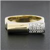 Image 2 : 14K TT Gold 0.20 ctw Round Brilliant Pave Diamond Polished High Geometric Ring