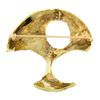Image 3 : 14K Yellow Gold 0.25 ctw Diamond Textured Modernist Sculpted Shape Brooch Pin