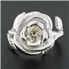 Image 2 : NEW 18k White Gold 0.73 ctw GIA Fancy Brown Old European Diamond Rose Flower Rin