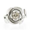 Image 4 : NEW 18k White Gold 0.73 ctw GIA Fancy Brown Old European Diamond Rose Flower Rin