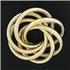 Image 2 : 14k Yellow Gold Polished Tube Interlocking Infinity Knot Large Circle Pin Brooch