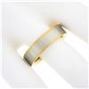 Image 3 : Men's Solid 18k Yellow Gold & Platinum 6mm Wide Brushed Finish Wedding Band Ring