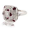 Image 2 : 1.04 ctw Diamond and 1.03 ctw Ruby Platinum Ring