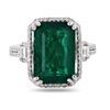 Image 1 : 6.24 ctw Emerald and 0.52 ctw Diamond 18K White Gold Ring