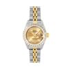 Image 2 : Rolex Ladies Two Tone Quickset Champagne Roman Yellow Gold Diamond Bezel Datejus