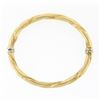 Image 5 : Italian 14K Gold 7" 5.6mm Simple Twisted Polished Hinged Open Bangle Bracelet