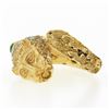 Image 5 : Vintage 18k Gold Lion Head Diamond & Cabochon Multi Gemstone Textured Wrap Ring
