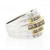 Image 5 : 14k TT Gold 3.90 ctw Fancy Brown & White Diamond Channel Set 5 Row Wide Band Rin