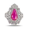 Image 1 : 3.29 ctw MOZAMBIQUE Ruby and 1.56 ctw Diamond Platinum Ring (GIA CERTIFIED)