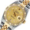 Image 9 : Rolex Mens Two Tone Champagne Diamond Pyramid Bezel Datejust Wristwatch