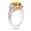 Image 3 : 7.26 ctw Yellow Sapphire and 1.23 ctw Diamond Platinum Ring