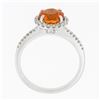 Image 8 : NEW 14K White Gold 2.33 ctw Round Spessartite Garnet Solitaire & Diamond Halo Ri