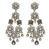 Image 1 : 3.07 ctw Silver and Gold Dangle Earrings