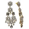 Image 2 : 3.07 ctw Silver and Gold Dangle Earrings