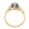 Image 8 : Men's Antique 18K TT Gold 0.42 ctw Old European Diamond Belcher Solitaire Ring
