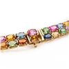 Image 2 : 105.82 ctw Multicolor Sapphire and 1.43 ctw Diamond 14K Yellow Gold Necklace