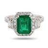 2.18 ctw Emerald and 0.60 ctw Diamond 18K White Gold Ring