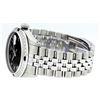 Image 6 : Rolex Mens Stainless Steel Black Roman Diamond & Sapphire Datejust Wristwatch 36