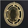 Image 2 : Vintage 14K Gold Large Oval Smoky Quartz Wire Bead Work Frame Pin Brooch Pendant