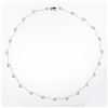 Image 2 : 18K White Gold 16" 0.14 ctw Round Diamond Wavy Bar & Boxy Link Station Necklace