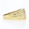 Image 5 : Mens 14K Gold .35 ctw Inlaid Black Onyx w/ Diamond Channel Polished Wide Band Ri