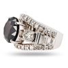 Image 2 : 8.57 ctw Black CENTER Diamond 14K White Gold Ring (12.51 ctw Diamonds)