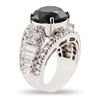 Image 3 : 8.57 ctw Black CENTER Diamond 14K White Gold Ring (12.51 ctw Diamonds)