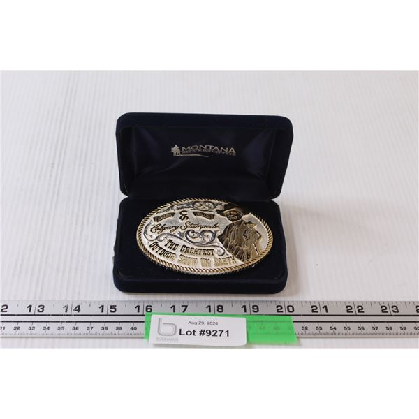 Montana Silversmiths Calgary Stampede 2012 Belt Buckle in Velvet Case