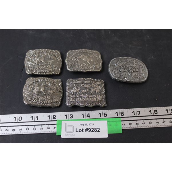 (5) Children's Hesston National Finals Rodeo Belt Buckles (1985, 1986, 1987, & 1990)