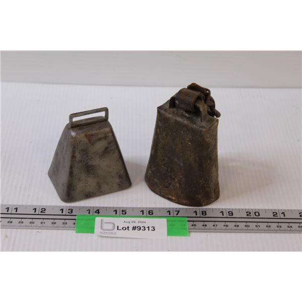 (2) Cow Bells - 4" & 3" Tall