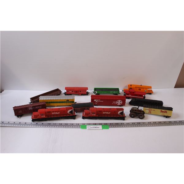 (2) Train Engines & (10) Assorted Train Cars