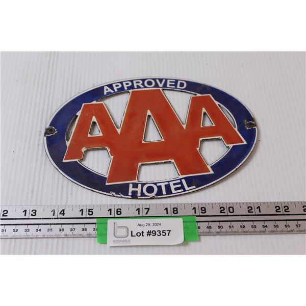 AAA Approved Hotel Metal Sign - 6" x 8.5"