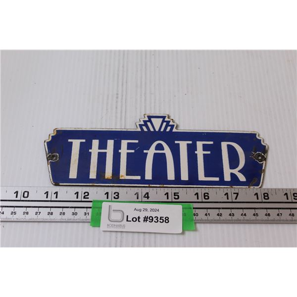 Theater Metal Sign - 3" x 8"