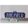 Image 1 : Theater Metal Sign - 3" x 8"
