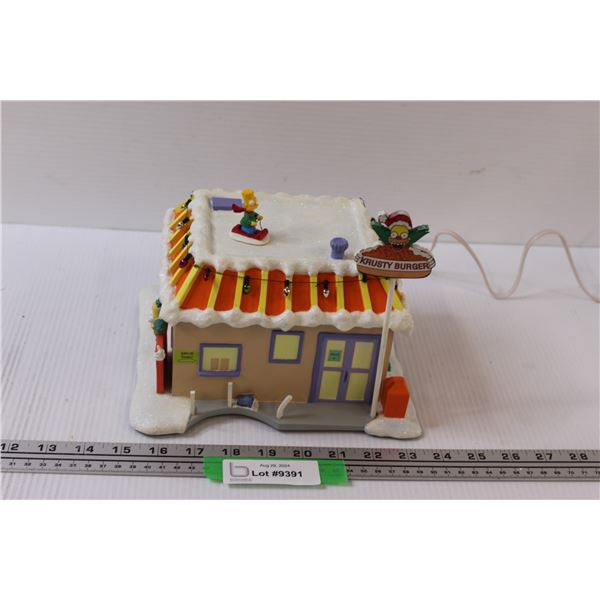 The Simpsons - Krusty Burger Christmas Light-up House - Works - 8.5" x 5" x 8.5"