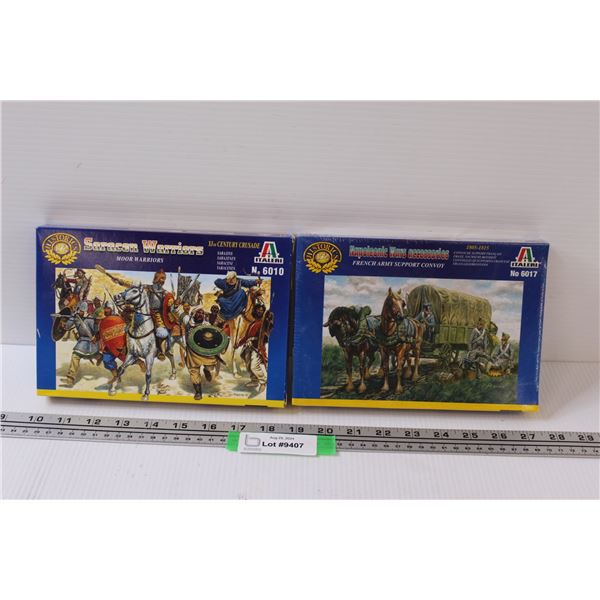 (2) Italeri 1:72 Scale Model Soldiers Kits: Moor Warriors & French Army