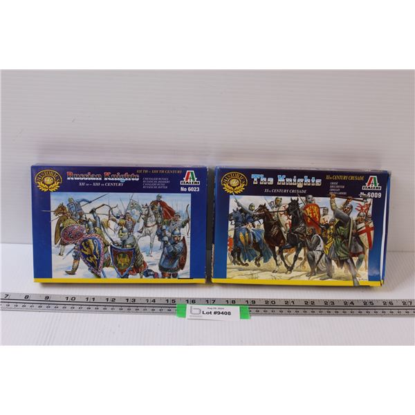 (2) Italeri 1:72 Scale Model Soldiers Kits: Knights & Crusade