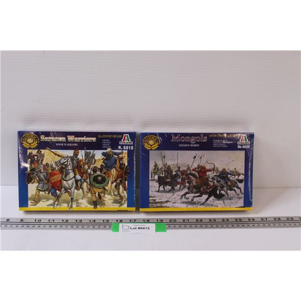 (2) 1:72 Scale Model Soldiers Kits: Mongols & Saracen Warriors