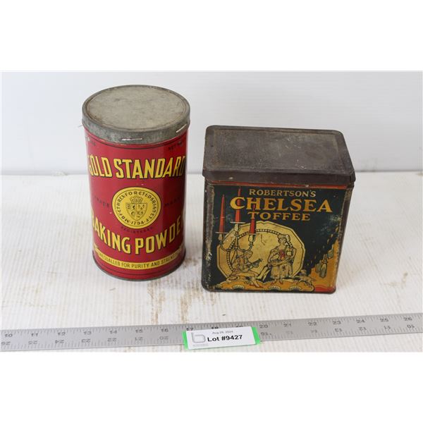 Gold Standard Baking Powder Tin, Robertson's Chelsea Toffee Tin