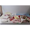 (2) Waist Aprons, Assorted Cloths and Table Cloths