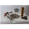 Image 1 : Manual Whisk With Rotary Handles, (3) Metal Graters, Wooden Pepper Mill, Metal Picture Frame, (3) Sm