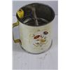 Image 4 : Androck Triple Flour Sifter, Enamel Coffee Tea Pot, John Bull Tire Repair Kit