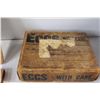 Image 4 : (4) Vintage Wooden Advertising Signs For Apples, Eggs With Care Box