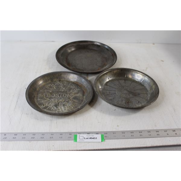 (3) Baking Trays Pie Trays - Sunkis Pies, Monroe Boston Strause, Crisco