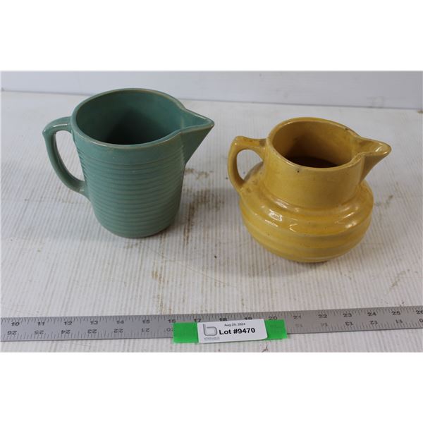 (2) Pottery Pitchers