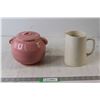Image 1 : Pitcher and  Pink Pottery Cookie Jar