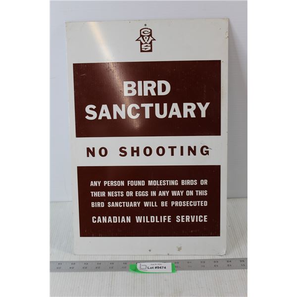 Bird Sanctuary No Shooting Metal Sign